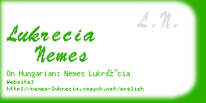 lukrecia nemes business card